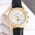 TW Factory Copy Patek Philippe Complications 9100 Yellow Gold Watches with Baguettes